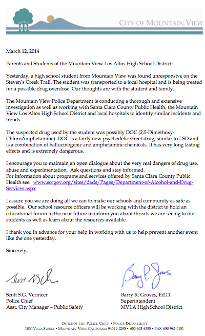 Letter from School